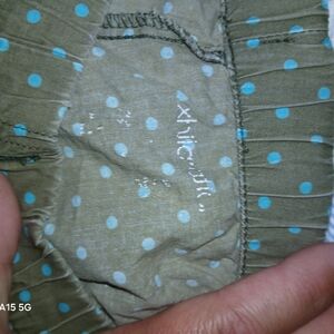 Xhilaration Green Pj Pants with Blue Dots